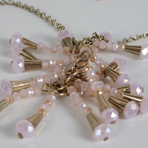 JS Collections Pink Crystal Tassel Pendant Necklace 33" Gold-Tone Lobster Clasp - Picture 6 of 10